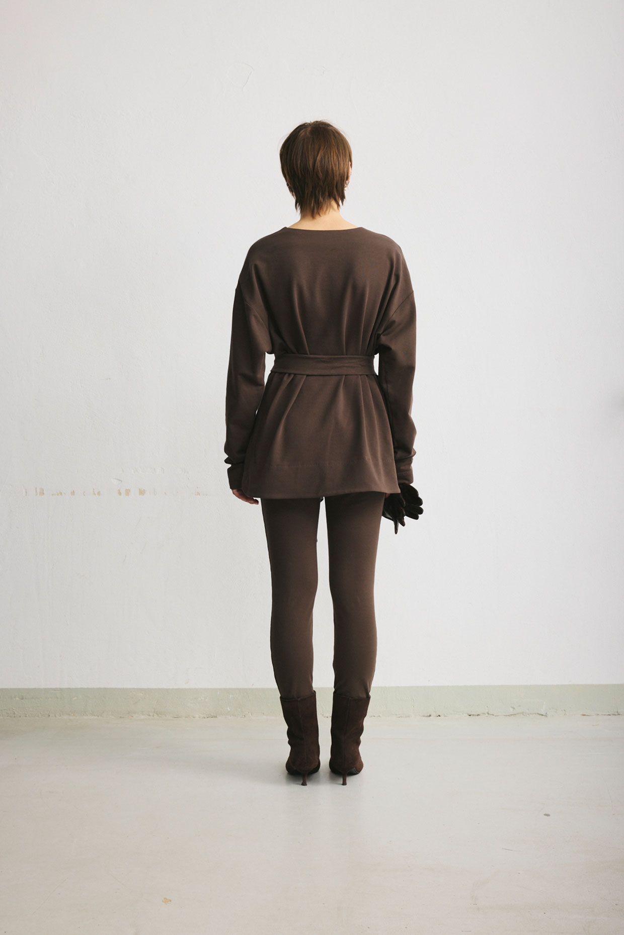 Brown cotton stirrup leggings - Image 4