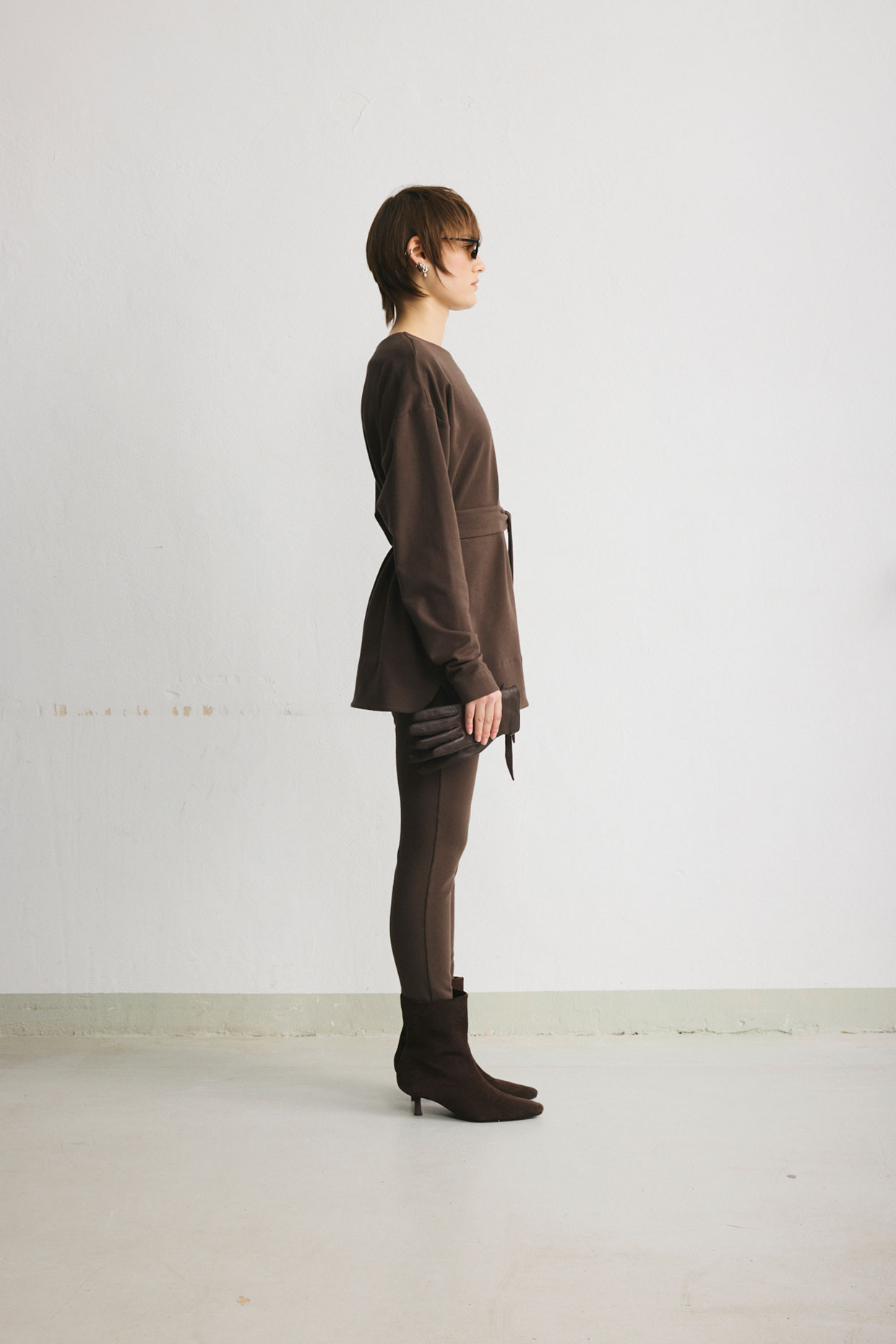 Brown cotton stirrup leggings - Image 3
